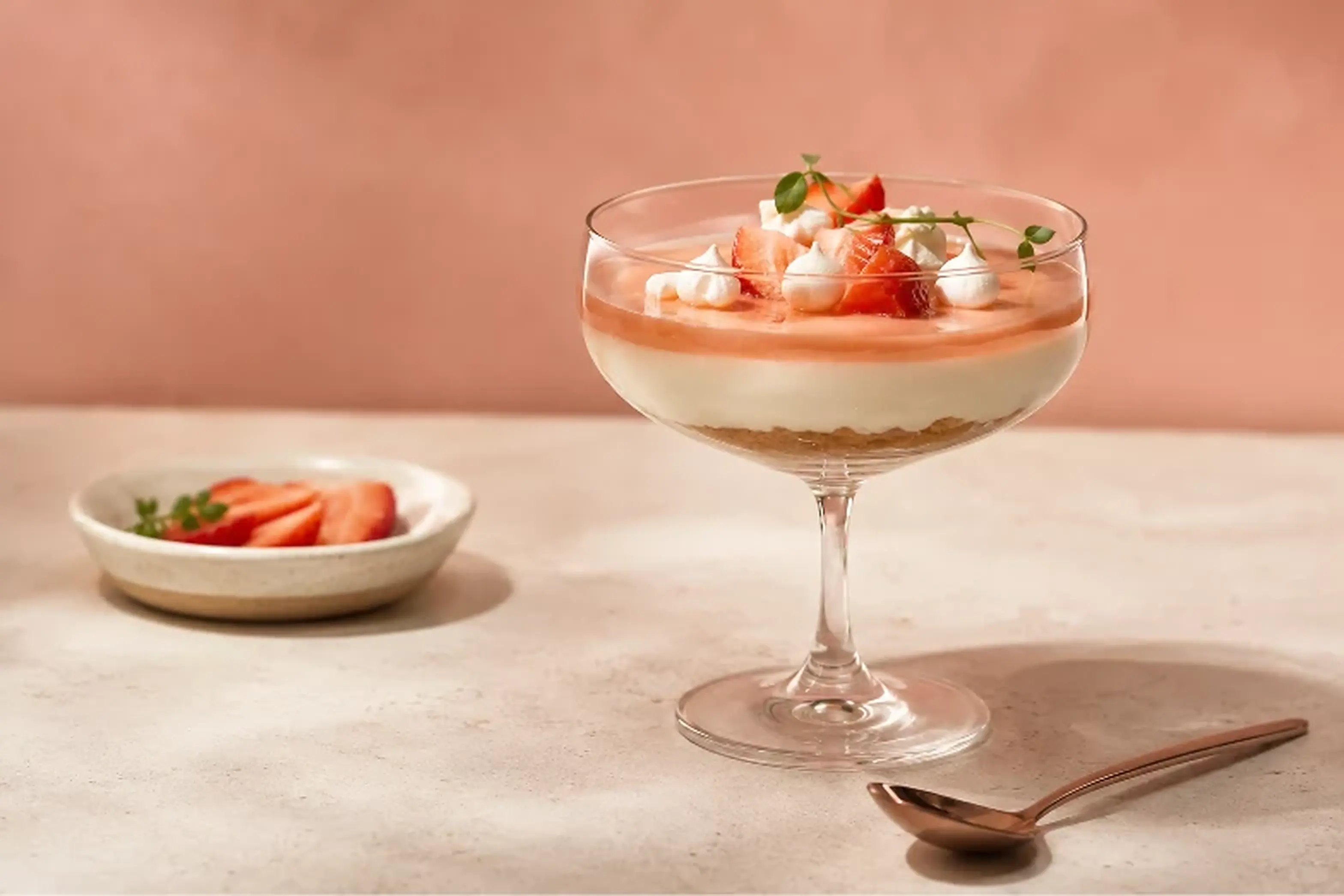 Bright pink commercial dessert photograph